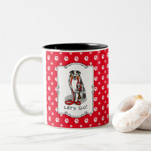 Lass uns gehen! Australischer Schäferhund (blaues Zweifarbige Tasse
