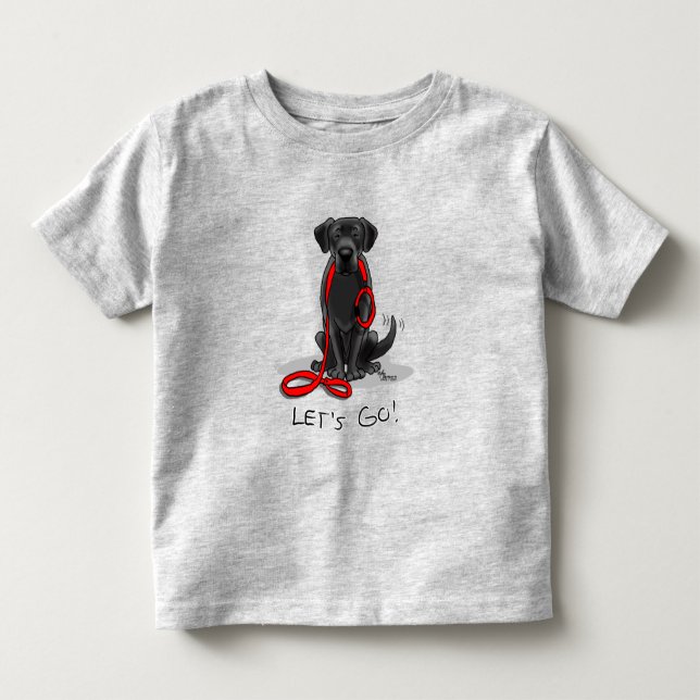 Lass uns gehen! Black Labrador Retriever - Niedlic Kleinkind T-shirt (Vorderseite)