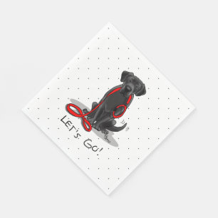 Lass uns gehen! Black Labrador Retriever - Niedlic Serviette