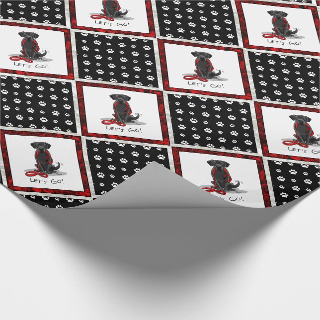 Lass uns gehen! Labrador Retriever Niedlich Geschenkpapier (Ecke)