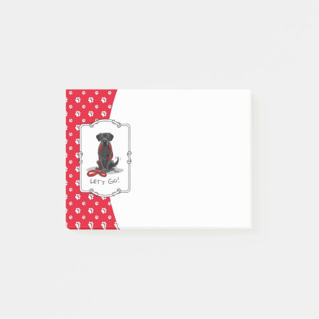 Lass uns gehen! Labrador Retriever Niedlich Post-it Klebezettel (Vorderseite)