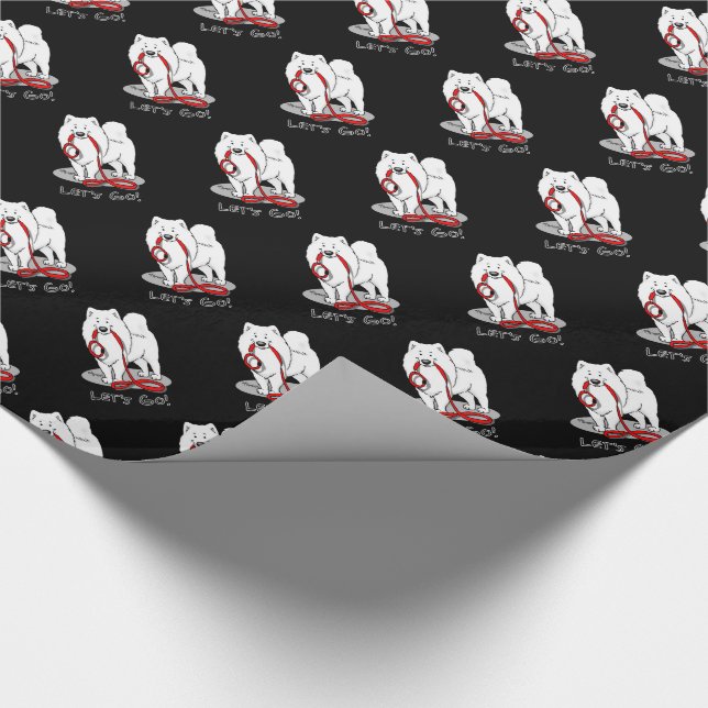 Lass uns gehen! Samoyed & Leine Geschenkpapier (Ecke)