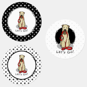 Lass uns gehen! Walk Wheaten Terrier Dog (Weizen 1 Etiketten