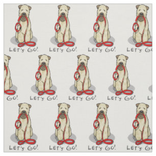 Lass uns gehen! Walk Wheaten Terrier Dog (Weizen 1 Stoff