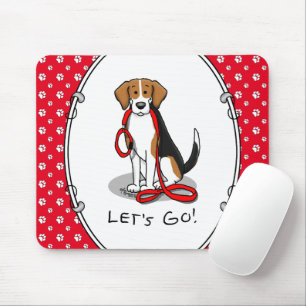 Lass uns gehen! (zu Fuß) Beagle Hund (Farbe 3) Nie Mousepad