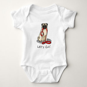 Lass uns gehen! (zu Fuß) Mops Hund (leicht gefaell Baby Strampler