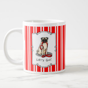 Lass uns gehen! (zu Fuß) Mops Hund (leicht gefaell Jumbo-Tasse