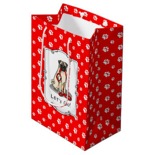 Lass uns gehen! (zu Fuß) Mops Hund (leicht gefaell Mittlere Geschenktüte