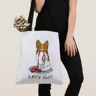 Lass uns gehen! (zu Fuß) Papillon (weiß & rot) Hun Tasche