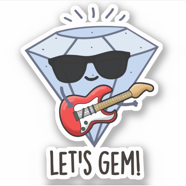 Lass uns Gem Funny Jewel Pun geben Aufkleber (Vorderseite)