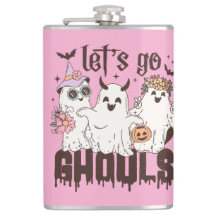 Lass uns Ghouls Halloween gehen Flachmann