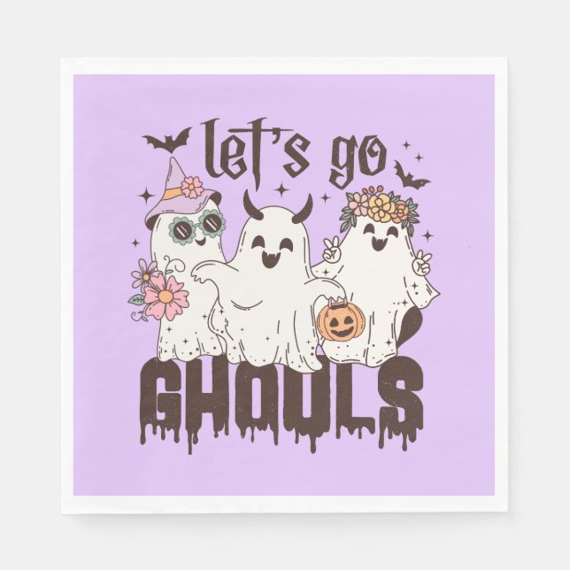 Lass uns Ghouls Halloween gehen Serviette (Vorderseite)