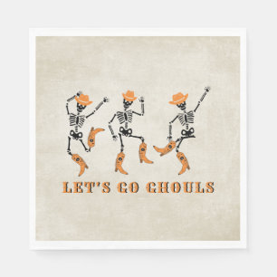 Lass uns Ghouls Halloween Skeletons Cowboy gehen Serviette