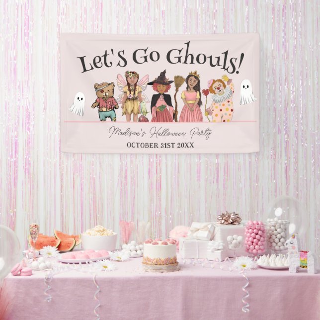Lass uns Ghouls Pink Halloween-Kostüm-Party gehen Banner (Party)