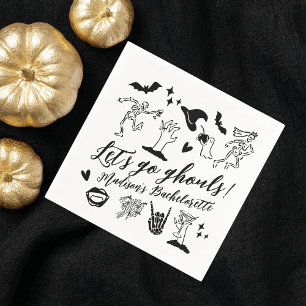 Lass uns Ghouls Spooky Whimsical Bachelorette gehe Serviette
