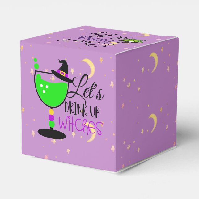 Lass uns Hexen trinken, trinken und fliegen! Geschenkschachtel (Rückseite)
