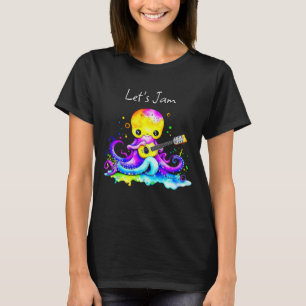 Lass uns Jam   Kraken, akustische Gitarre spielen T-Shirt
