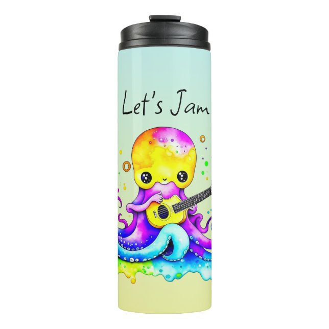 Lass uns Jam | Kraken, akustische Gitarre spielen Thermosbecher (Vorderseite)