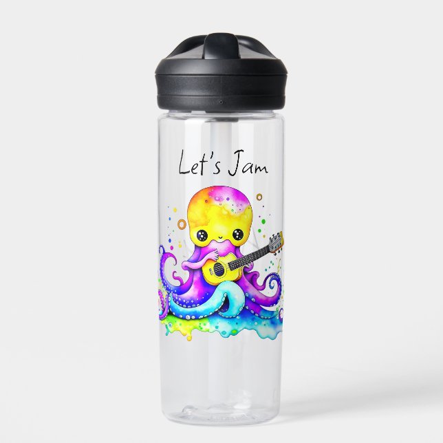 Lass uns Jam | Kraken, akustische Gitarre spielen Trinkflasche (Vorderseite)
