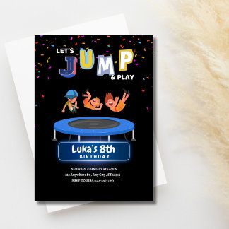 Lass uns JUMP spielen und Geburtstag spielen Einladung