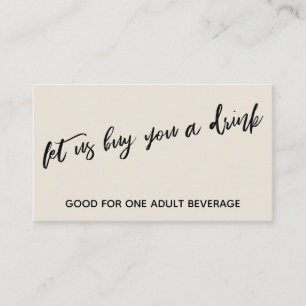 Lass uns kaufe dir eine trink moderne Handschrift  Begleitkarte
