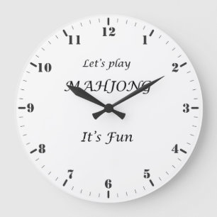 Lass uns Mahjong spielen, es ist Spaß Große Wanduhr