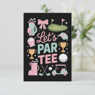 Lass uns Par Tee Golf Kokette Golf Liebhaber Gesch Einladung