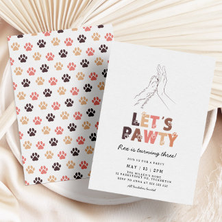 Lass uns Pawty Hund zum Geburtstag haben Einladung