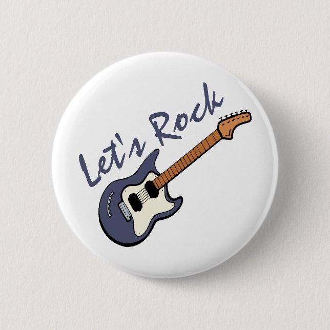 Lass uns Rock Guitar Button (Vorderseite)
