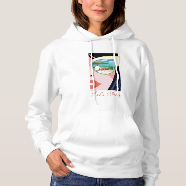 Lass uns Spaß machen - der weiße Lotus Hoodie (Vorderseite)