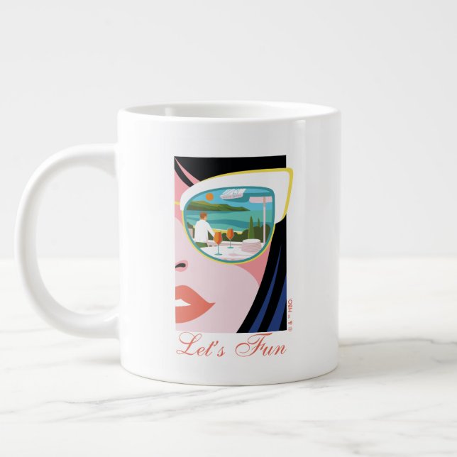 Lass uns Spaß machen - der weiße Lotus Jumbo-Tasse (Links)
