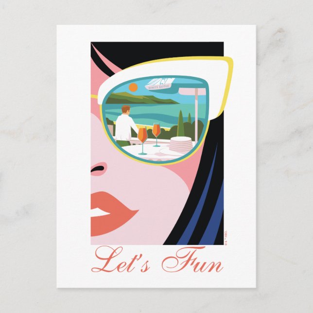 Lass uns Spaß machen - der weiße Lotus Postkarte (Vorderseite)