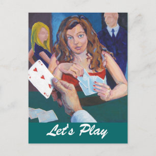 Lass uns spielen postkarte
