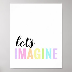 Lass uns Spielzimmer Pastell Regenbogen vorstellen Poster