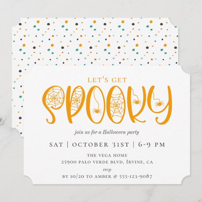 Lass uns SPOOKY-Halloween-Party holen Einladung (Vorne/Hinten)