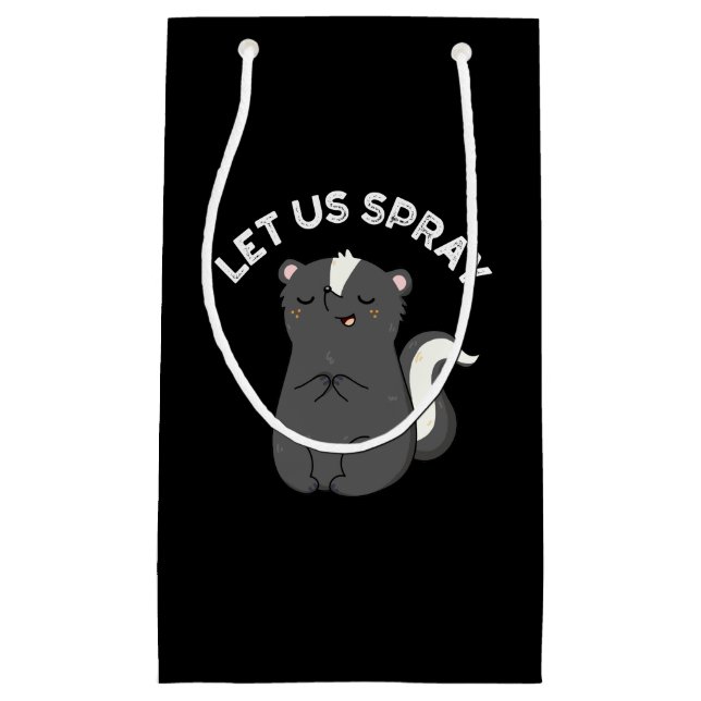 Lass uns Spray Funny Skunk Pun Dark BG Kleine Geschenktüte (Vorderseite)