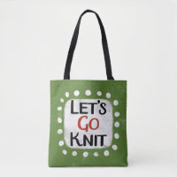 Lass uns Strick Tote Tasche gehen