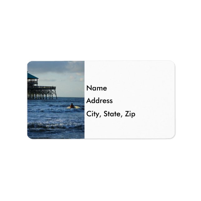 Lass uns surfen gehen adressaufkleber (Vorne)