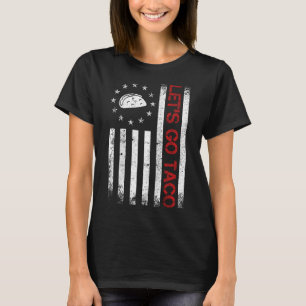 Lass uns Taco Lustiges Usa-Flaggen-T-Shirt für Män T-Shirt