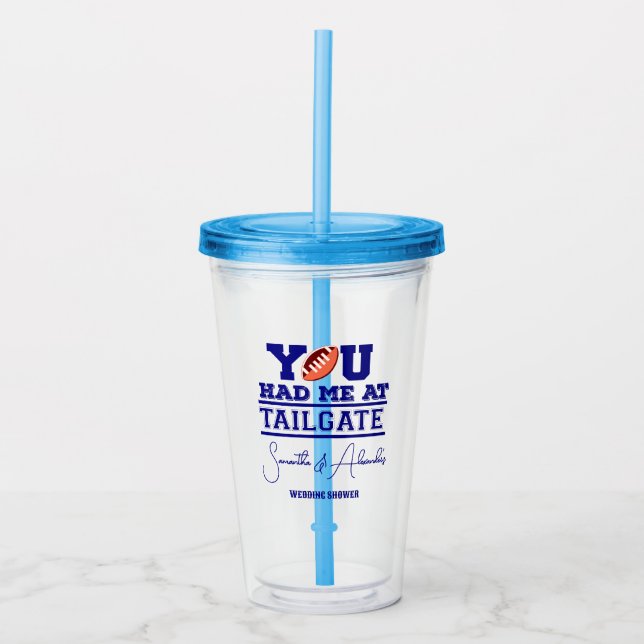 Lass uns Tailgate Celebrate Blue Bridal Couple Sho Acryltrinkbecher (Vorderseite)