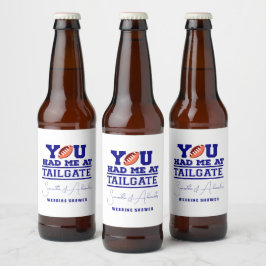 Lass uns Tailgate Celebrate Blue Bridal Couple Sho Bierflaschenetikett