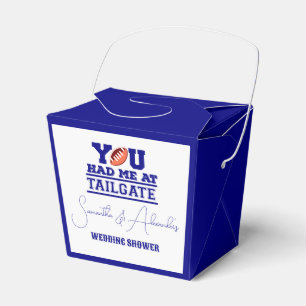 Lass uns Tailgate Celebrate Blue Bridal Couple Sho Geschenkschachtel