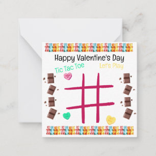 Lass uns Tic Tac Toe Valentinstag spielen  Mitteilungskarte