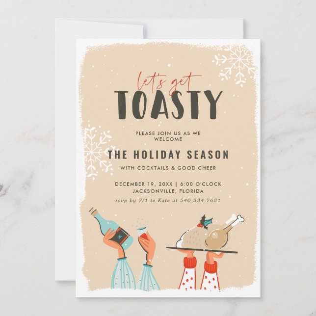 Lass uns Toasty holen | Einladung von Feiertagen (Vorderseite)