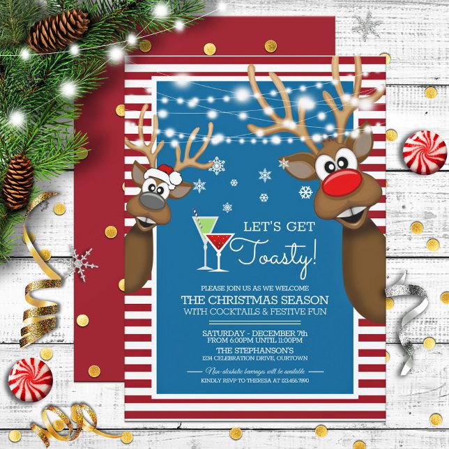 Lass uns Toasty Weihnachtscocktail-Party holen Einladung (Von Creator hochgeladen)
