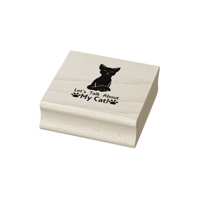 Lass uns über meine Katze reden Gummistempel (Stempel)