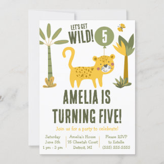 Lass uns Wild holen! Cheetah, Leopard, Safari zum Einladung