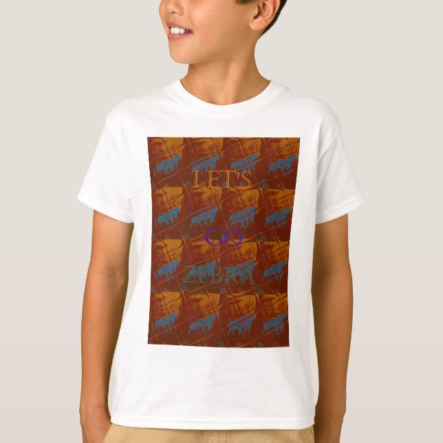 Lass uns Zebra Safari Art Print/Graphic gehen T-Shirt (Vorderseite)