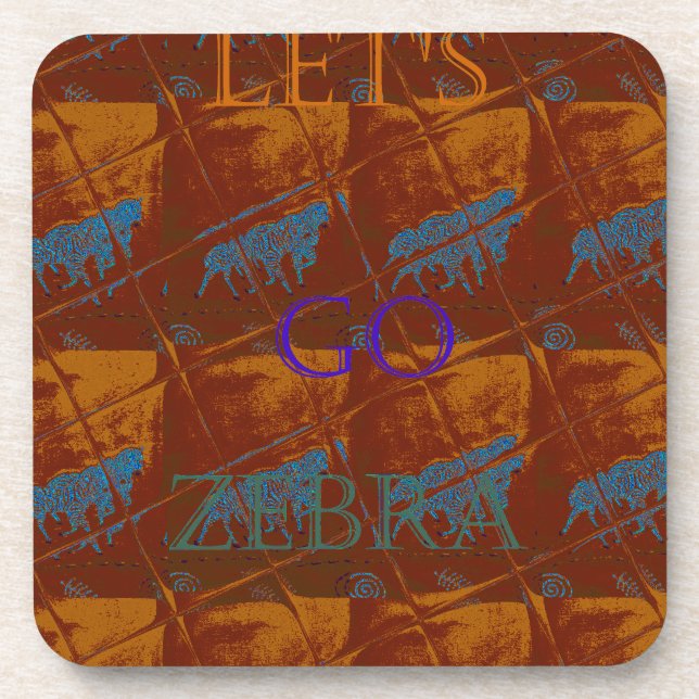 Lass uns Zebra Safari Art Print/Graphic gehen Untersetzer (Vorderseite)