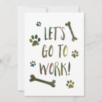 Lass uns zum Arbeitshund gehen